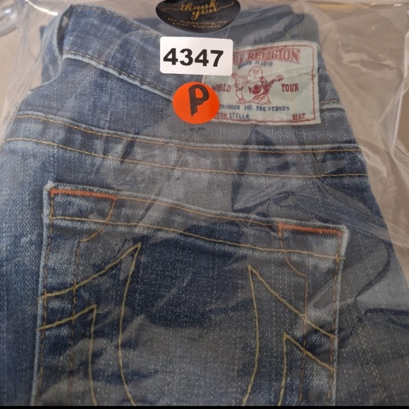 True Religion Low Rise Grunge World Tour Factory Distressed Denim Jeans Size 27 - Picture 12 of 12
